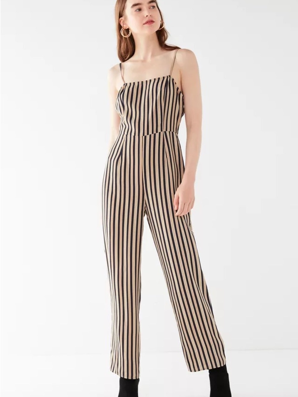 Urban Outfitters straight neck Striped Spaghetti-Strap Jumpsuit 0